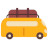 icône d'un camping-car avec une valise sur le toit